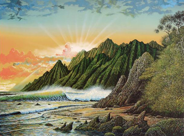 Reawakening the Sea Robert Lyn Nelson Two Piece Embossed Mixed Media Suite Artist Hand Signed and Numbered