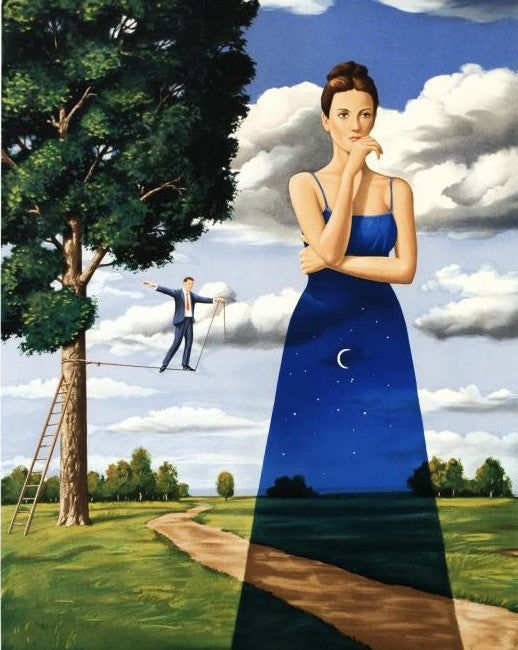 Midsummer Marriage Rafal Olbinski Hand Pulled Lithograph Print Artist Hand Signed and Numbered