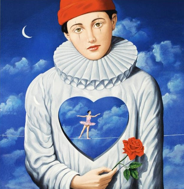 Explicit Introspection Rafal Olbinski Hand Pulled Lithograph Print Artist Hand Signed and Numbered