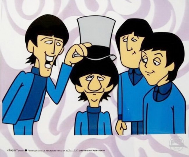Ringos Top Hat DenniLu Company and Apple Corps Authorized Beatles Sericel with Full Color Lithograph Background
