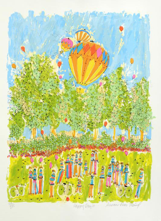 Happy Days Susan Pear Meisel Serigraph Print Artist Hand Signed and Numbered