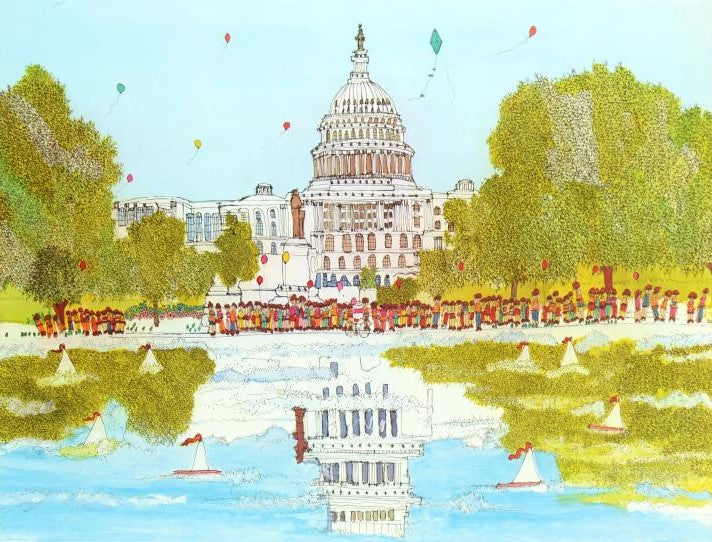 Capitol Susan Pear Meisel Lithograph Print Artist Hand Signed and Numbered