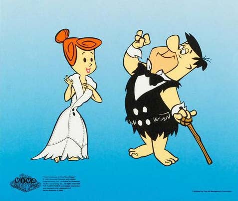 Viva Rock Vegas Hanna Barbera Animation Art Flintstones Sericel with a Full Color Lithograph Background