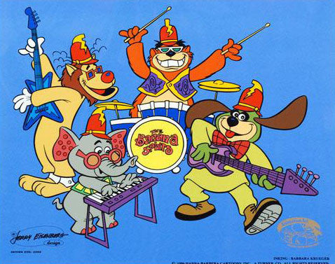 Hanna Barbera Animation Art Tra La La Banana Splits Sericel with a Full Color Lithograph Background
