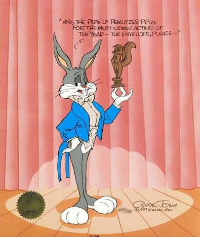 Pewlitzer Prize Chuck Jones Hand Painted Animation Cel Hand Signed and Numbered with Full Color Background