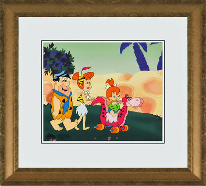 Strolling with Pebbles - Limited Edition Sericel by Hanna-Barbera Animation Art and Color Background