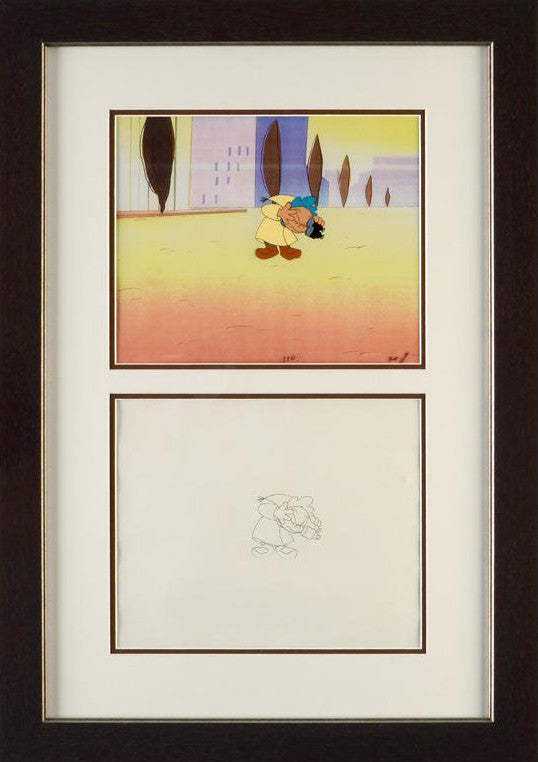 Pink Panther Show Production Animation Cel and Paired Pencil Sketch Framed