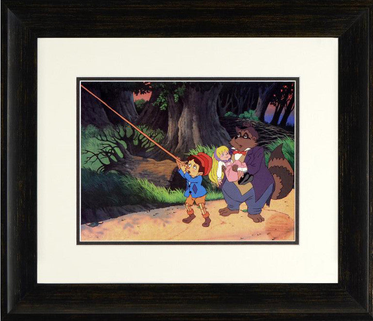 Pinocchio Skalaway Raccoon Twinkle Filmation Associates Offset Lithograph Print Numbered and Framed