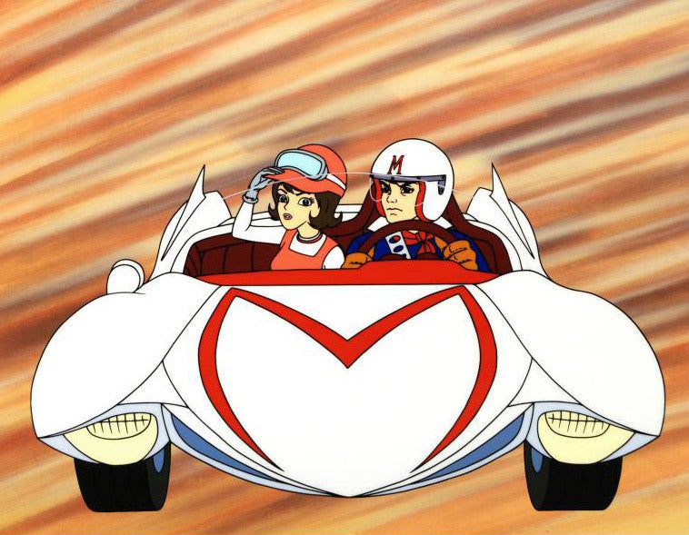 Speed Racer and Trixie Tatsuo Yoshida Licensed Sericel with a Full Color Background