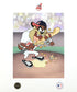 Taz Indians Warner Bros Mixed Media Print with Official Seals WB and MLB