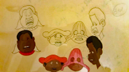 Fat Albert and the Cosby Kids Filmation Original Production Animation Cel Hand Painted and Matching Production Drawing