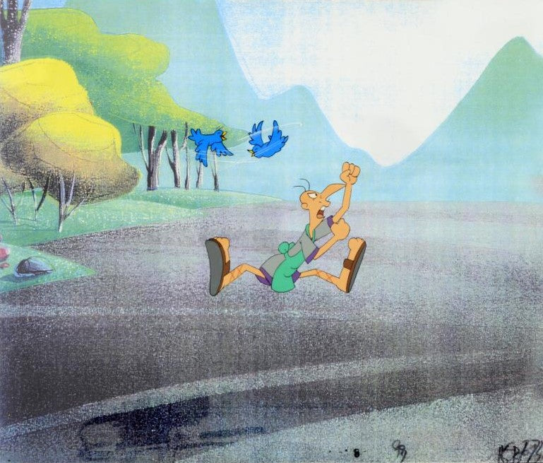 The Pink Panther Show MGM United Artists Original Production Animation Cel with Paired Pencil Sketches