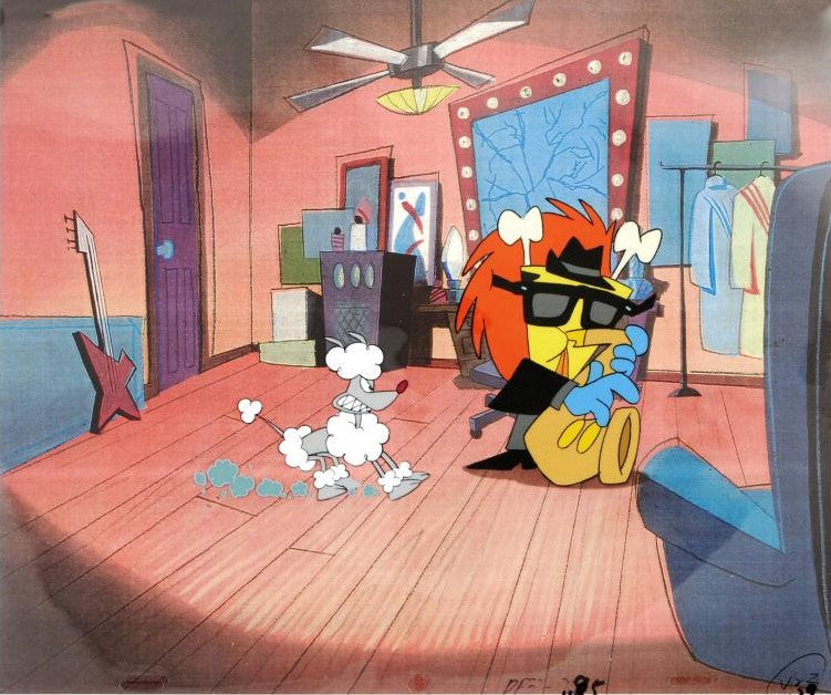 The Pink Panther Show MGM United Artists Original Production Animation Cel with Two Paired Pencil Sketches