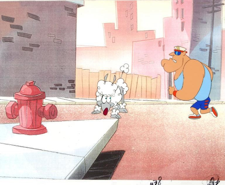 The Pink Panther Show MGM United Artists Original Production Animation Cel with Two Paired Pencil Sketches