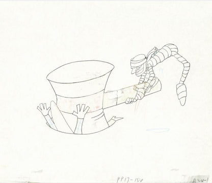 The Pink Panther Show MGM United Artists Original Production Animation Cel with Paired Pencil Sketch