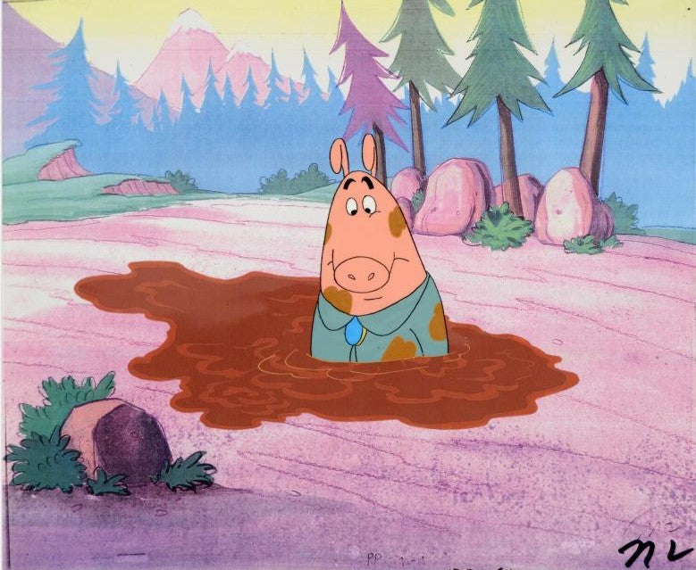 The Pink Panther Show Production Animation Cel and Paired Pencil Sketch