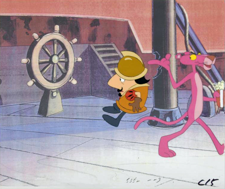The Pink Panther Show MGM United Artists Production Animation Cel with Paired Pencil Sketch
