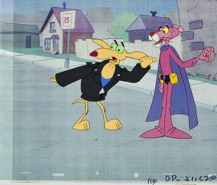 The Pink Panther Show MGM United Artists Production Animation Cel with Paired Pencil Sketch