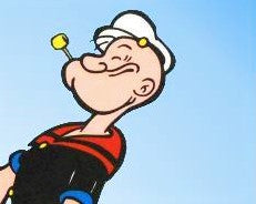 Popeye Spinach King Features Sericel with Full Color Lithograph with Background and Official Seal 