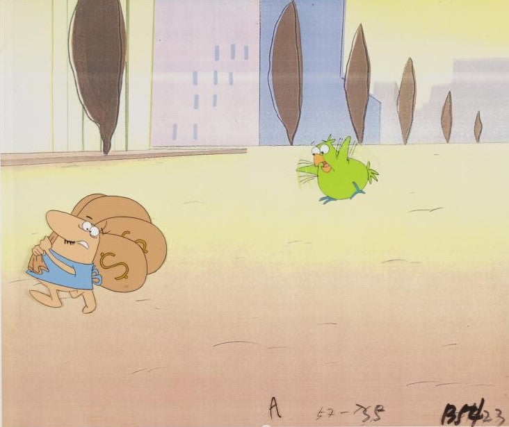 The Pink Panther Show MGM United Artists Original Production Animation Cel with Paired Pencil Sketches