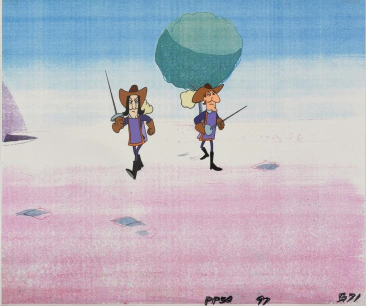 The Pink Panther Show MGM United Artists Original Production Animation Cel with Paired Pencil Sketches