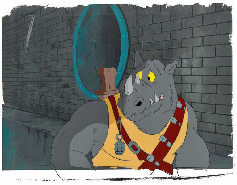Teenage Mutant Ninja Turtles Hand Painted Production Animation Cel and Full Color Background