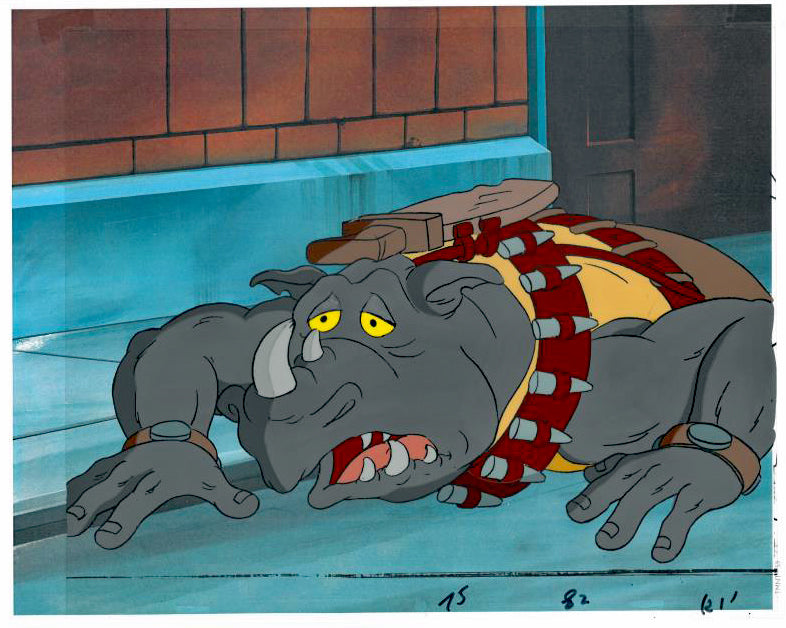 Teenage Mutant Ninja Turtles Hand Painted Production Animation Cel and Full Color Background