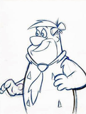 Fred Flintstone Hanna Barbera Pencil Production Animation Drawings Matted