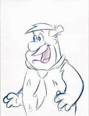 Fred Flintstone Hanna Barbera Pencil Production Animation Drawings Matted