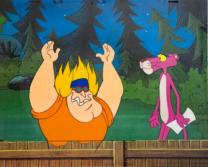 The Pink Panther Show MGM United Artists Original Production Animation Cel with Paired Pencil Sketch