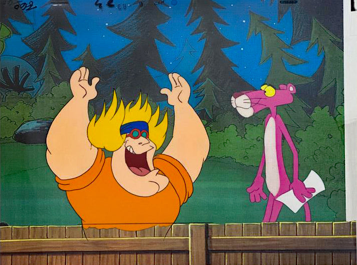 The Pink Panther Show MGM United Artists Original Production Animation Cel with Paired Pencil Sketch