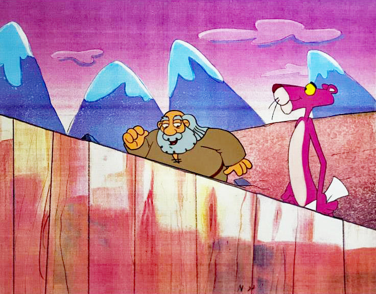 The Pink Panther Show MGM United Artists Original Production Animation Cel with Paired Pencil Sketch