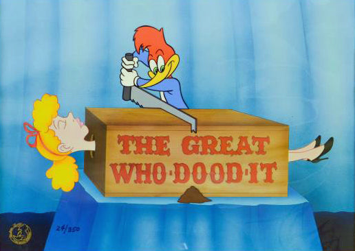 The Great Who-Dood-It Walter Lantz Studios Hand Painted Animation Cel Numbered and Matted