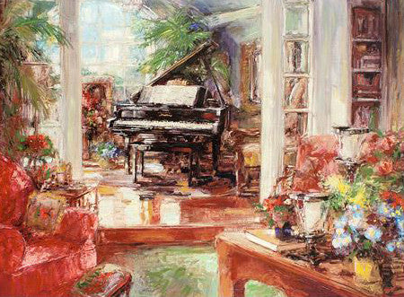 My Piano Stephen Shortridge Hand Embellished Canvas Giclée Print Artist Hand Signed and Numbered