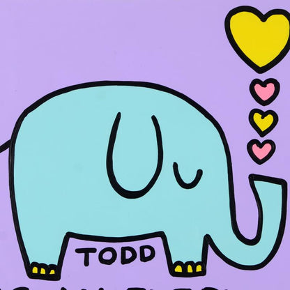 Hug an Elephant Todd Goldman Acrylic Painting on Stretched Canvas Artist Hand Signed