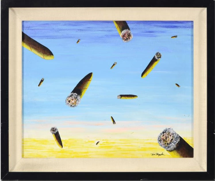 Dawn Tom Pergola Original Acrylic Painting on Stretched Canvas Artist Hand Signed and Custom Framed