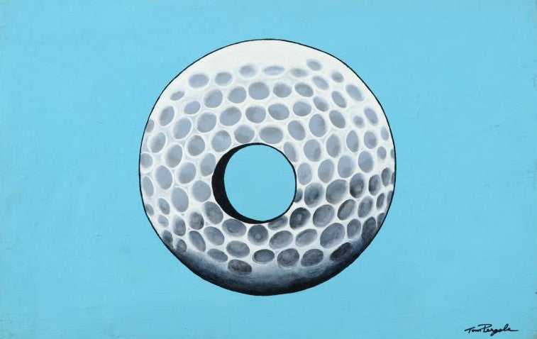 Hole in One Tom Pergola Original Acrylic Painting on Canvas Board Artist Hand Signed