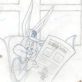 Bugs Bunny Tom Ray Original Pencil Layout Drawing Brenda Ray Hand Signed