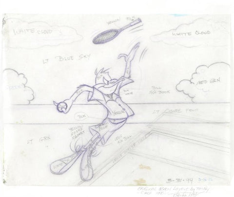 Daffy Duck Tom Ray Original Pencil Layout Drawing Brenda Ray Hand Signed