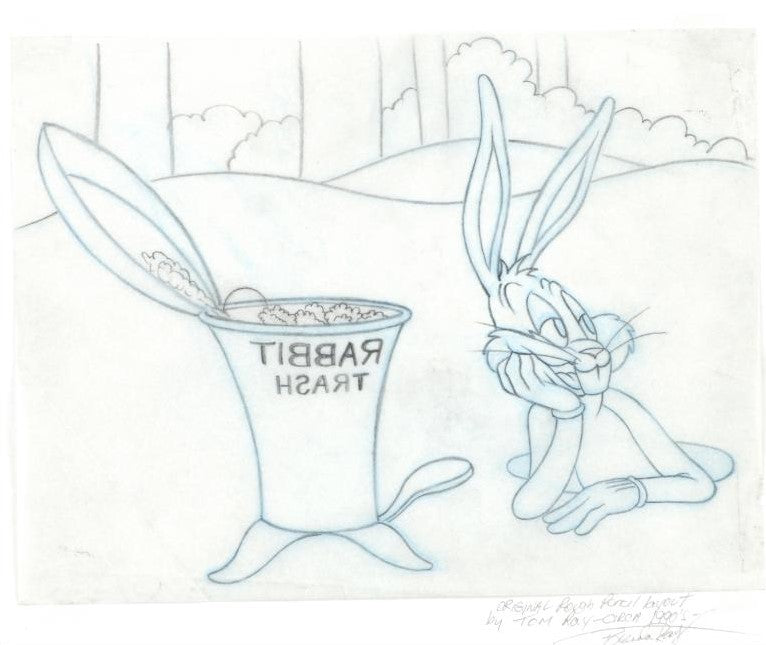 Bugs Bunny Tom Ray Original Pencil Layout Drawing Brenda Ray Hand Signed
