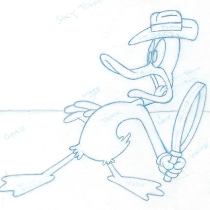 Daffy Duck Tom Ray Original Pencil Layout Drawing Brenda Ray Signed
