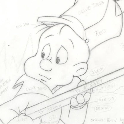 Elmer Fudd Tom Ray Original Pencil Layout Drawing Brenda Ray Hand Signed