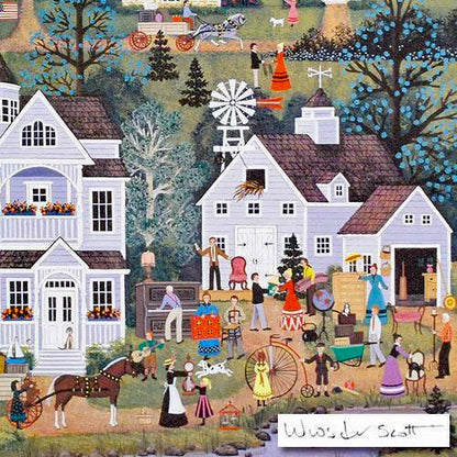 The Country Auction Jane Wooster Scott Lithograph Print Artist Hand Signed and Numbered