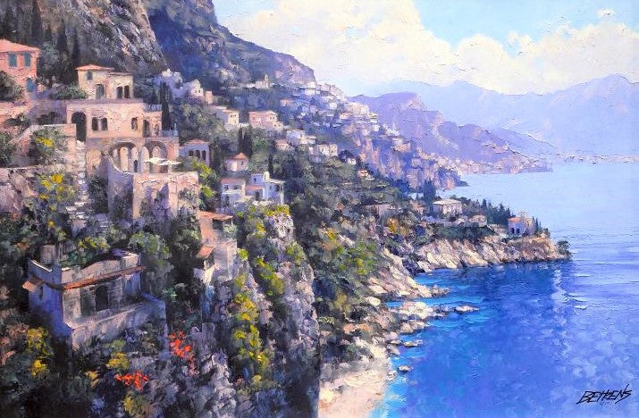 The Amalfi Coast Howard Behrens Canvas Giclée Print Artist Hand Signed and Numbered