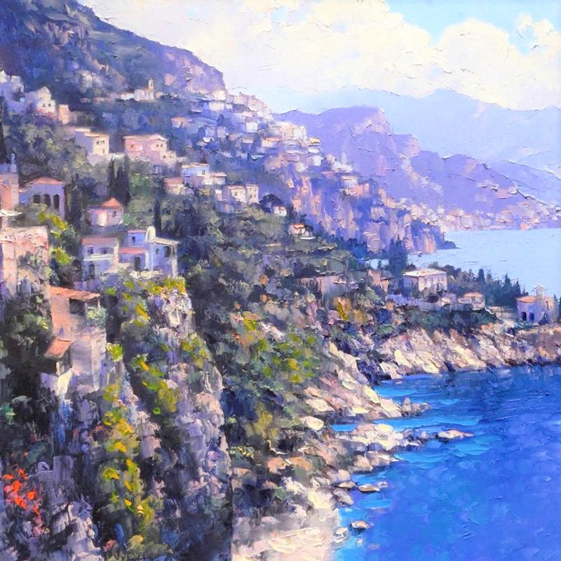 The Amalfi Coast Howard Behrens Canvas Giclée Print Artist Hand Signed and Numbered