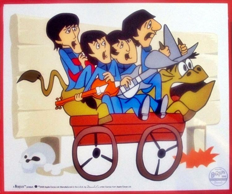 The Beatles Bullride DenniLu Sericel Authorized by Apple Corps Sericel with a Full Background Bearing Dennilu Stamp Framed