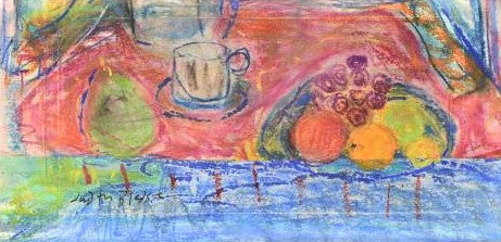 The Green Pear Judith Bledsoe Pastel Painting Artist Hand Signed Framed