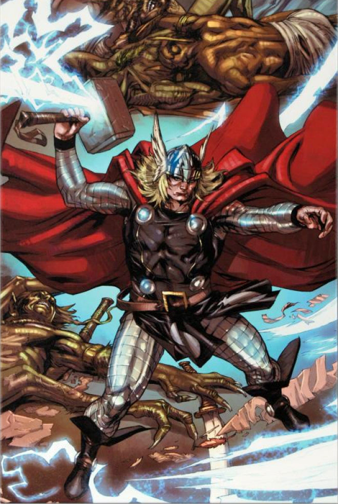 Thor Heaven and Earth 3 Marvel Comics Artist Pascal Alixe Canvas Giclée Print Numbered