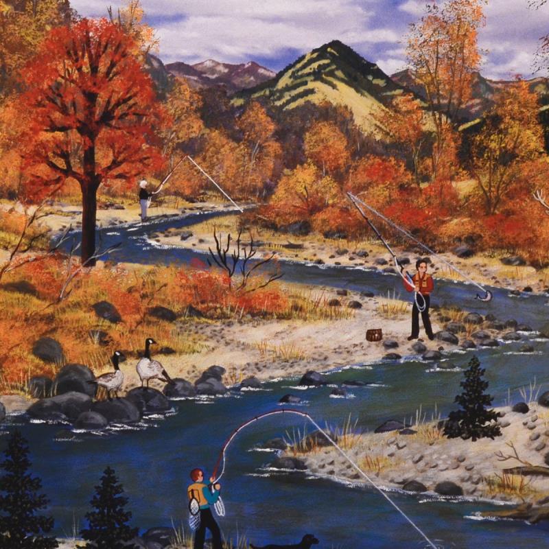 Trail Creek Autumn Jane Wooster Scott Lithograph Print Artist Hand Signed and Roman Numeral Numbered