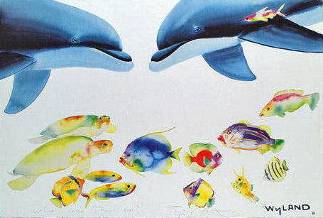 Who Invited These Guys Wyland Tracy Taylor Lithograph Print Both Artists Hand Signed and Numbered